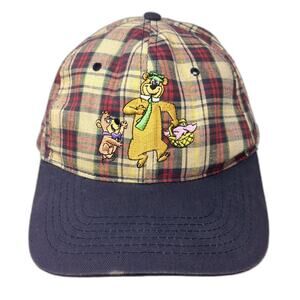 Yogi Bear Snapback Hat Multicolor One Size Embroidered Plaid Vintage 1993
